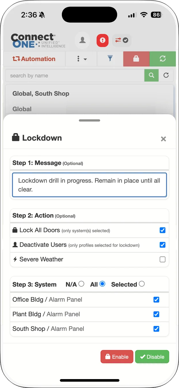 Lockdown Actions