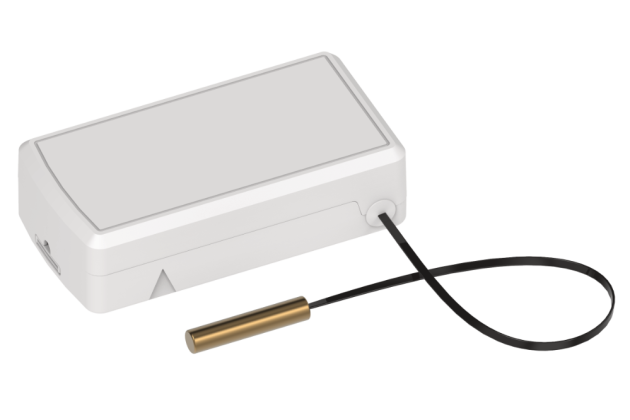 LoRaWAN sensor with external temperature probe on a wired lead