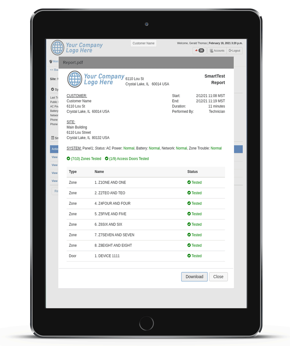SmartTest Customer Report