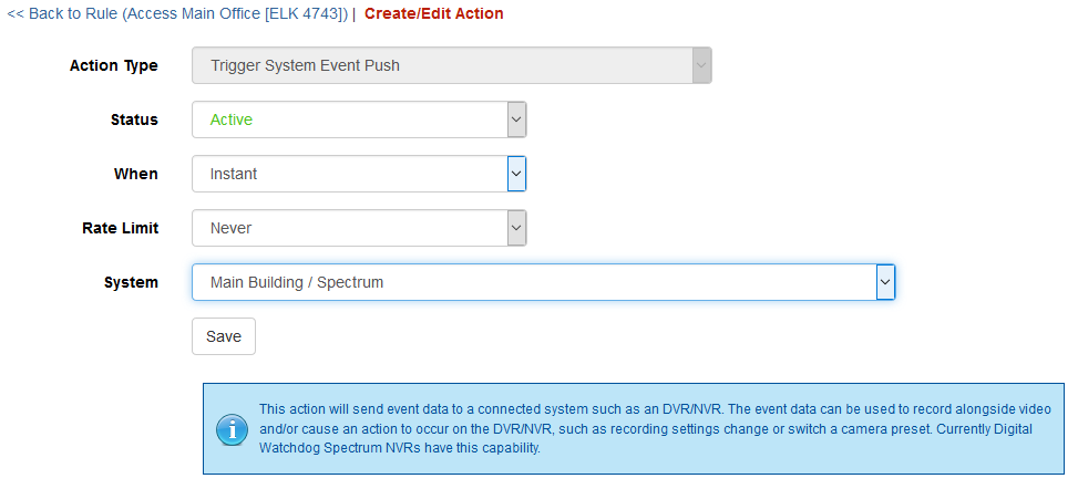 Trigger System Event Push rule in Connect ONE