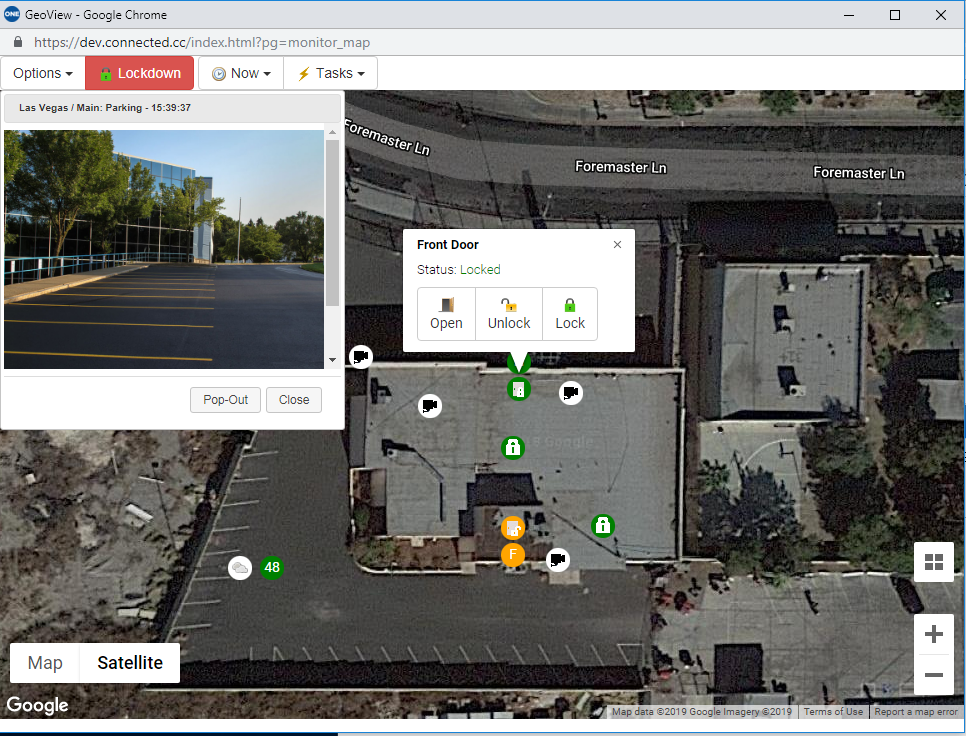 Powered by Google Maps, GeoView lets users interact with their system solutions through real-time views of their facility. 