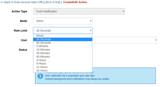 Event Rule Action Rate Limiting