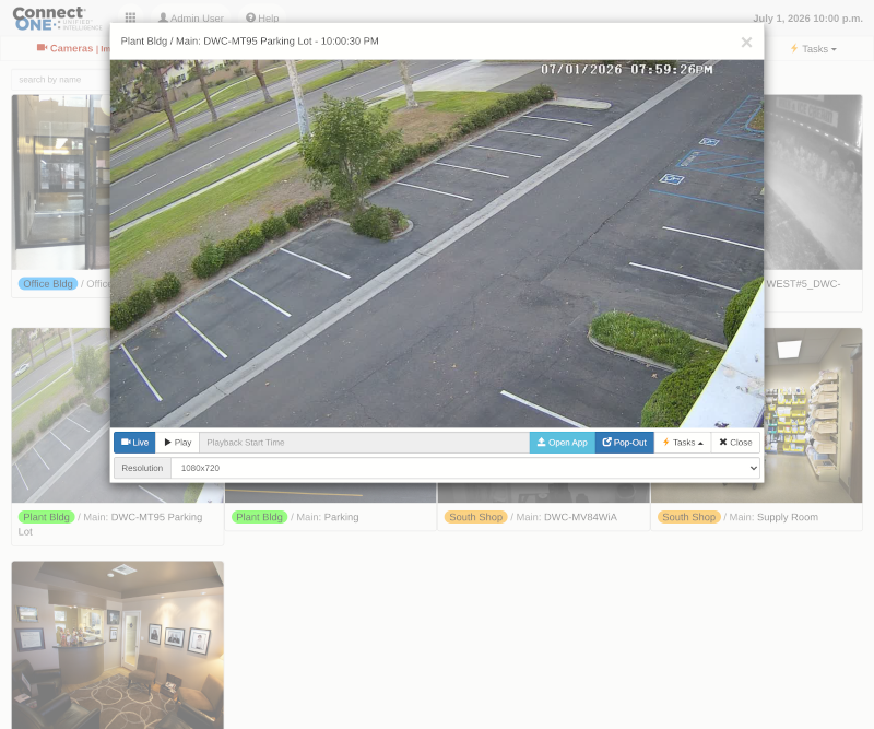 Camera Management with Task Activation and Activity View for Playback