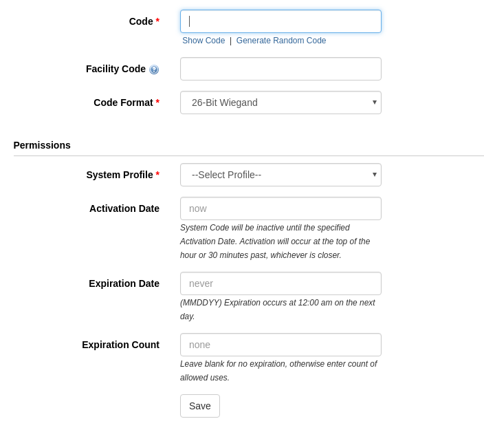 Code/Card Activation Date