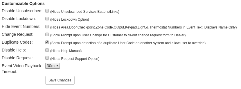 Customer Option -> Code Duplication Feature