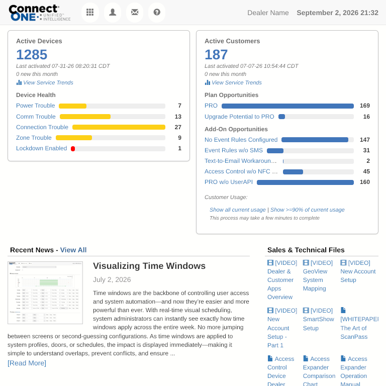 Dealer Portal Redesign, Slide-Up Panels, & Camera Playback Timeline