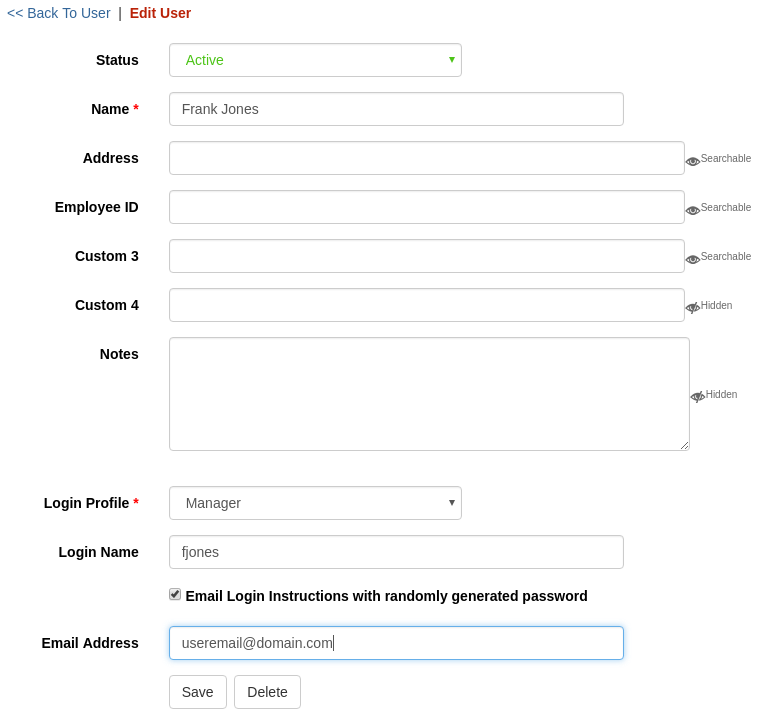 Email New User Login Instructions