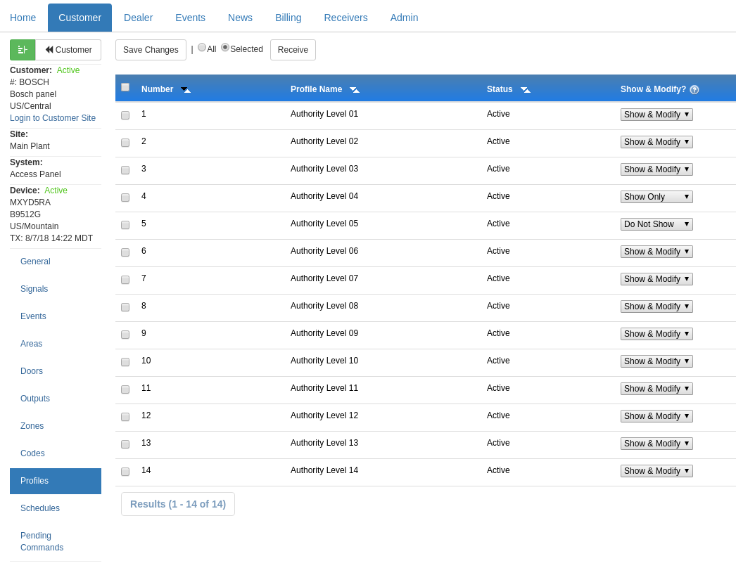 System Profile - Show/Modify Option