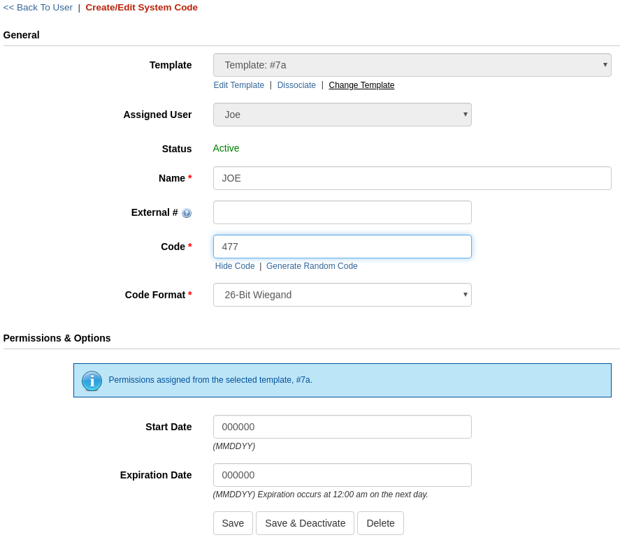 System Profile Templates - Change Option