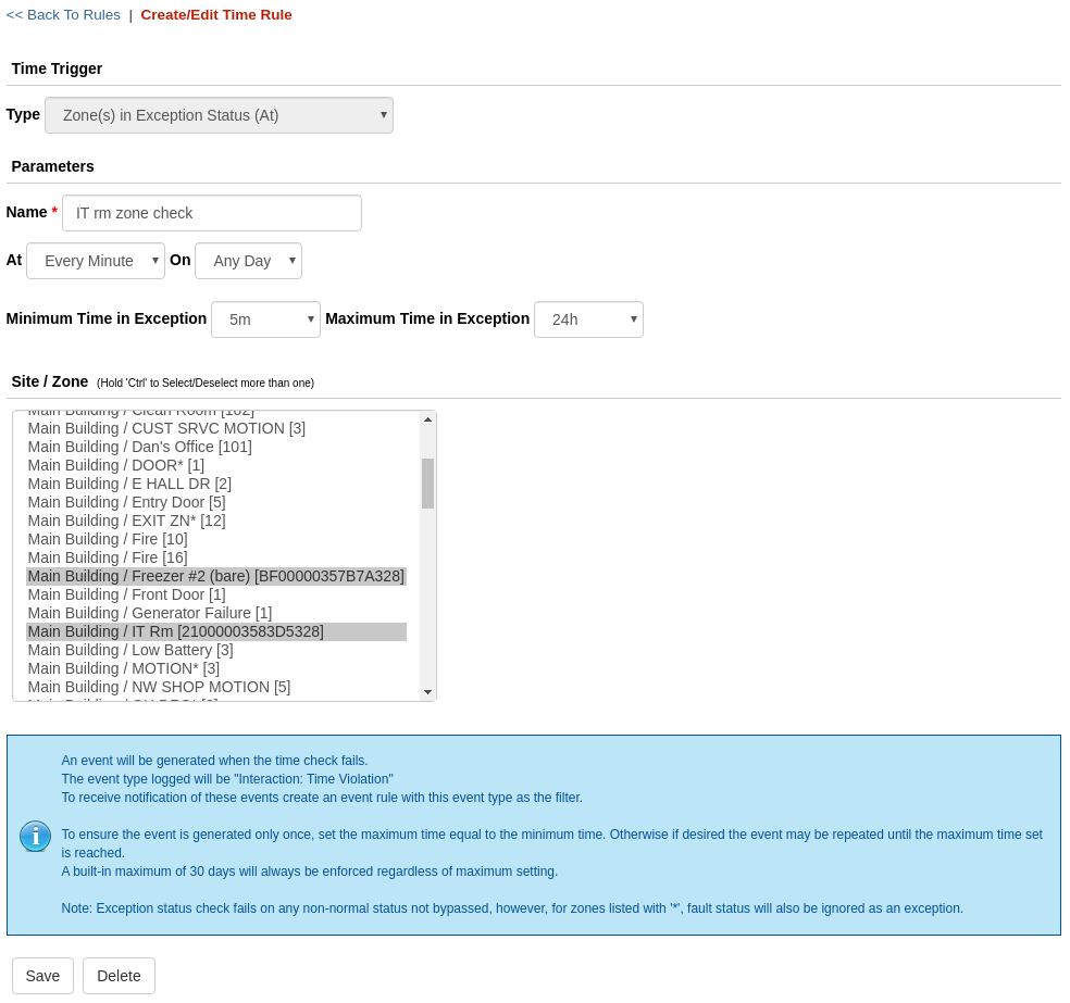 Interaction -> Time Rule Zone Status Exception Improved